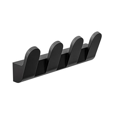 Amig Handdoekhanger voor de badkamer, model Oma-7 Handdoekhaak inclusief schroeven 175 x 58 x 40 mm Zamak Matzwart Amig Handdoekhanger voor de badkamer, model Oma-7 Handdoekhaak inclusief schroeven 175 x 58 x 40 mm Zamak Matzwart