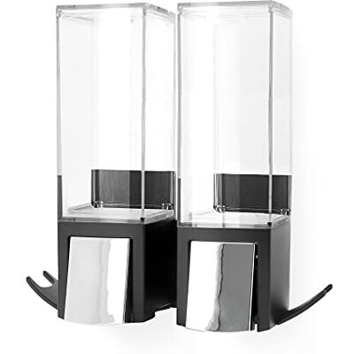 Compactor Dubbele wand zeepdispenser 2 x 500 ml zwart SHOW Compactor Dubbele wand zeepdispenser 2 x 500 ml zwart SHOW