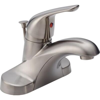 DELTA Basis b510lf-ss uniforme centerset mengkraan badkamer waterkraan, roestvrij staal DELTA Basis b510lf-ss uniforme centerset mengkraan badkamer waterkraan, roestvrij staal