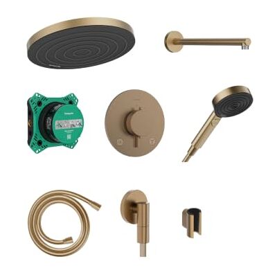 Hansgrohe Pulsify S Inbouw Doucheset met Thermostaat, EcoSmart Brushed Bronze, hoofddouche 260 mm, handdouche met 1 straaltype, Select-knop, max. 12,3 l/min, eenvoudige reiniging, 24624140 Hansgrohe Pulsify S Inbouw Doucheset met Thermostaat, EcoSmart Brushed Bronze, hoofddouche 260 mm, handdouche met 1 straaltype, Select-knop, max. 12,3 l/min, eenvoudige reiniging, 24624140