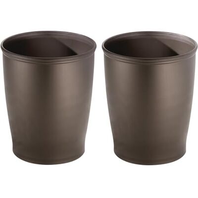 InterDesign iDesign Kleine ronde plastic badkamer prullenbak set van 2 brons gemaakt in de VS InterDesign iDesign Kleine ronde plastic badkamer prullenbak set van 2 brons gemaakt in de VS