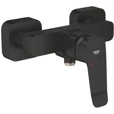 Grohe Dice opbouw douchekraan (wandmontage, metalen hendel, 35 mm keramische cartridge, geïntegreerde terugslagklep, terugstroombeveiliging, enkele uitlaat), matzwart, 1018742430 Grohe Dice opbouw douchekraan (wandmontage, metalen hendel, 35 mm keramische cartridge, geïntegreerde terugslagklep, terugstroombeveiliging, enkele uitlaat), matzwart, 1018742430