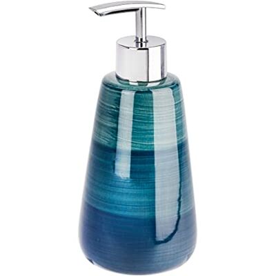 WENKO Zeepdispenser Pottery, navulbare dispenser voor ca. 360 ml vloeibare zeep van hoogwaardig keramiek met kleurverloop, handbeschilderd, elke vloeibare zeepdispenser is uniek, Ø 8 x 17,5 cm, petrol WENKO Zeepdispenser Pottery, navulbare dispenser voor ca. 360 ml vloeibare zeep van hoogwaardig keramiek met kleurverloop, handbeschilderd, elke vloeibare zeepdispenser is uniek, Ø 8 x 17,5 cm, petrol