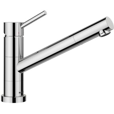 Blanco KANO-F Vario keukenkraan in chroom hoge druk met uittrekbare slang voorraammontage keramische cartridge met verstelbare sproeikop voor een sterke straal Blanco KANO-F Vario keukenkraan in chroom hoge druk met uittrekbare slang voorraammontage keramische cartridge met verstelbare sproeikop voor een sterke straal