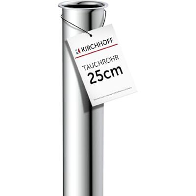 Kirchhoff 98848118 Dompelbuis voor sifon 25 cm chroom, buisverlenging 250 mm voor sifon en buissifon, extra lange extra buis voor wastafel afvoer, roestvrijstalen afvoer Kirchhoff 98848118 Dompelbuis voor sifon 25 cm chroom, buisverlenging 250 mm voor sifon en buissifon, extra lange extra buis voor wastafel afvoer, roestvrijstalen afvoer
