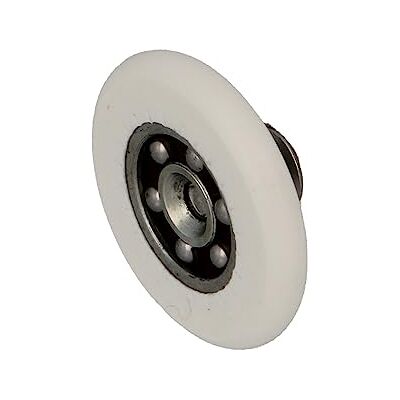 Amig Douchedeurlager Set van 2 stuks Ø 26 mm Voorlager en M4x8 schroef Voor schuifdeuren van badkamerdouches Wit polyamide Amig Douchedeurlager Set van 2 stuks Ø 26 mm Voorlager en M4x8 schroef Voor schuifdeuren van badkamerdouches Wit polyamide
