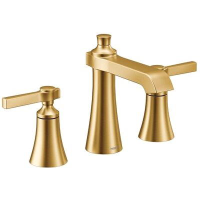 Moen TS6984 Flara 2-handvat 8 in. Widespread Hendel Handvat Badkamer Kraan Trim Kit zonder Klep, Chroom Hendel handgrepen Geborsteld goud Moen TS6984 Flara 2-handvat 8 in. Widespread Hendel Handvat Badkamer Kraan Trim Kit zonder Klep, Chroom Hendel handgrepen Geborsteld goud