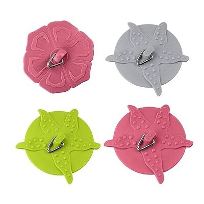 FACKELMANN 9900750 Set van 4 gekleurde wastafelstoppen, wastafelstoppen, wastafelaccessoire, kunststof, meerkleurig, 6 x 2 cm FACKELMANN 9900750 Set van 4 gekleurde wastafelstoppen, wastafelstoppen, wastafelaccessoire, kunststof, meerkleurig, 6 x 2 cm