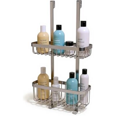 Amig Hangende douchecaddy 2-laags badkamerorganizer voor douchecabine Boorvrije mand voor douchegel, shampoo en badaccessoires Zwart Roestvrij staal Amig Hangende douchecaddy 2-laags badkamerorganizer voor douchecabine Boorvrije mand voor douchegel, shampoo en badaccessoires Zwart Roestvrij staal