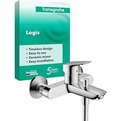 Hansgrohe 09698 0 71400000 Logis opbouw-eengreeps badmengkraan (voor 2 functies) chroom,Hard Graphite geborsteld Hansgrohe 09698 0 71400000 Logis opbouw-eengreeps badmengkraan (voor 2 functies) chroom,Hard Graphite geborsteld