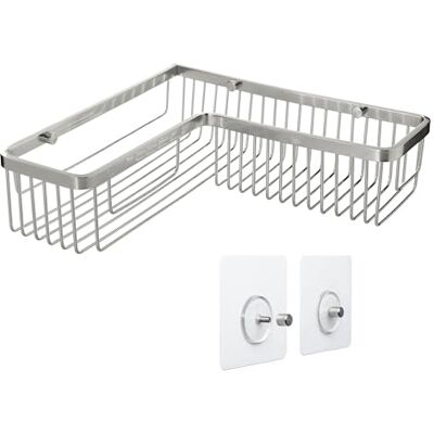 Tatay Doucherek Zonder Boren Hoek Rechthoekig Inclusief Bevestigingssysteem (Quick Fix) Draagkracht tot 5 kg 100% Roestvrij Aluminium Douchemand Organizer 30 x 8,5 x 30 cm Chroom Tatay Doucherek Zonder Boren Hoek Rechthoekig Inclusief Bevestigingssysteem (Quick Fix) Draagkracht tot 5 kg 100% Roestvrij Aluminium Douchemand Organizer 30 x 8,5 x 30 cm Chroom