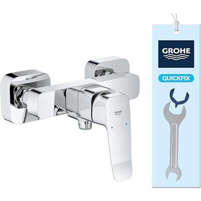 Grohe Dice opbouw douchekraan (wandmontage, metalen hendel, 35 mm keramische cartridge, geïntegreerde terugslagklep, bescherming tegen terugstroming) Grohe Dice opbouw douchekraan (wandmontage, metalen hendel, 35 mm keramische cartridge, geïntegreerde terugslagklep, bescherming tegen terugstroming)