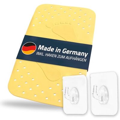 RIDDER Badmat, badmat Step ca. 38x72 cm, geel, 100% TPE incl. 2 haken vrij van PVC, ftalaten, lood, latex TÜV getest Made in Germany RIDDER Badmat, badmat Step ca. 38x72 cm, geel, 100% TPE incl. 2 haken vrij van PVC, ftalaten, lood, latex TÜV getest Made in Germany