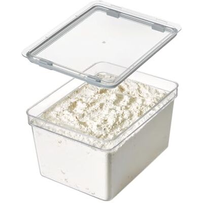 InterDesign IDESIGN Grote hoge opslagbak voor droge goederen, The Fresh Collection 7,8" L x 10,9" H x 6" W, doorzichtige bak InterDesign IDESIGN Grote hoge opslagbak voor droge goederen, The Fresh Collection 7,8" L x 10,9" H x 6" W, doorzichtige bak