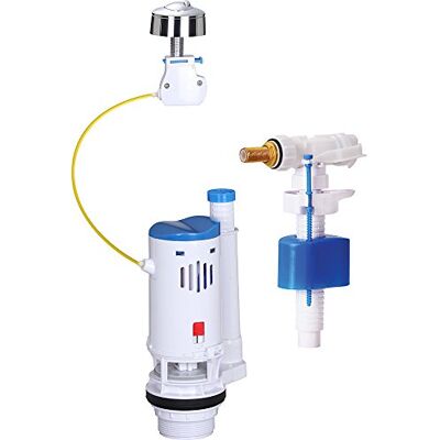 Rousseau Spoelset - Zichtbare tank, pushknop, 3/6 L, universele kabel Rousseau Spoelset - Zichtbare tank, pushknop, 3/6 L, universele kabel