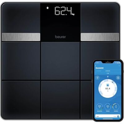 Beurer BF 450 personenweegschaal met app-koppeling via Bluetooth, digitale lichaamsvetweegschaal met 17 meetwaarden, gematteerde tegelstructuur, 8 gebruikersgeheugens, 180 kg Beurer BF 450 personenweegschaal met app-koppeling via Bluetooth, digitale lichaamsvetweegschaal met 17 meetwaarden, gematteerde tegelstructuur, 8 gebruikersgeheugens, 180 kg