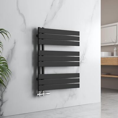 EMKE Badkamerradiator handdoekhouder 762 x 600 mm, handdoekradiator zijaansluitingen platte handdoekverwarmer handdoekdroger radiator badkamer handdoekverwarming zwart 479W EMKE Badkamerradiator handdoekhouder 762 x 600 mm, handdoekradiator zijaansluitingen platte handdoekverwarmer handdoekdroger radiator badkamer handdoekverwarming zwart 479W