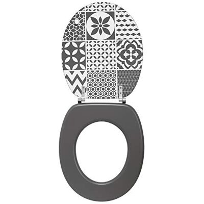Wirquin 20722706 Woody toiletbril mat cementtegels 43x37,5x6,5 cm Wirquin 20722706 Woody toiletbril mat cementtegels 43x37,5x6,5 cm