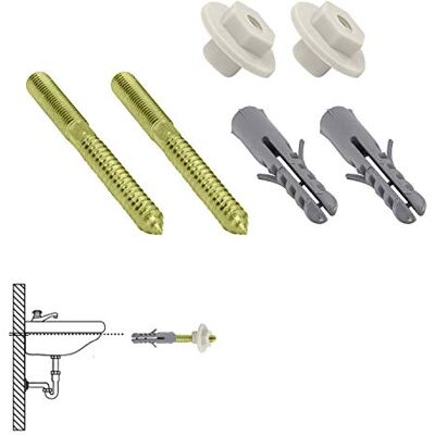 WOLFPACK Sanitaire set voor wastafel, 10 x 110 mm, 2 stuks WOLFPACK Sanitaire set voor wastafel, 10 x 110 mm, 2 stuks