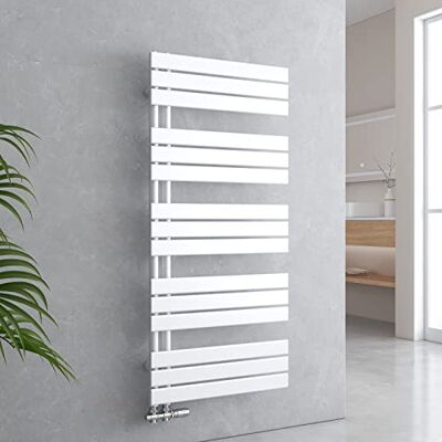 EMKE Badkamerradiator plat 1320x600 mm wit, handdoekverwarmer voor badkamer handdoekdroger, paneel handdoekhouder zijaansluiting voor water 798W EMKE Badkamerradiator plat 1320x600 mm wit, handdoekverwarmer voor badkamer handdoekdroger, paneel handdoekhouder zijaansluiting voor water 798W