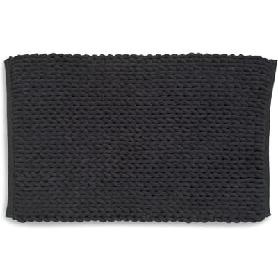 Kela Badmat antislip 50 x 80 x 2 cm Marie badkamertapijt, zwart, wasbaar, gerecycled polyester en katoen, badmat in gebreide structuur Kela Badmat antislip 50 x 80 x 2 cm Marie badkamertapijt, zwart, wasbaar, gerecycled polyester en katoen, badmat in gebreide structuur