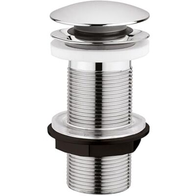 Rousseau Edouard Clic-Clac wastafelafvoer, diameter 63 mm, NF-gecertificeerd, zonder overloop, voor grote dikte (werkplan), verchroomde afwerking Rousseau Edouard Clic-Clac wastafelafvoer, diameter 63 mm, NF-gecertificeerd, zonder overloop, voor grote dikte (werkplan), verchroomde afwerking