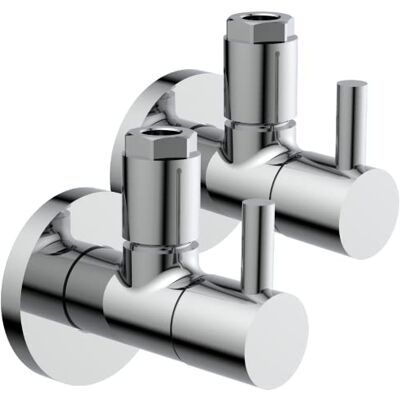 Kirchhoff 98166110-2 Design Universeel hoekventiel set van 2 met snelsluiting, dubbelpak hoekregelventiel voor koud- en warmwaterleidingen, chroom Kirchhoff 98166110-2 Design Universeel hoekventiel set van 2 met snelsluiting, dubbelpak hoekregelventiel voor koud- en warmwaterleidingen, chroom