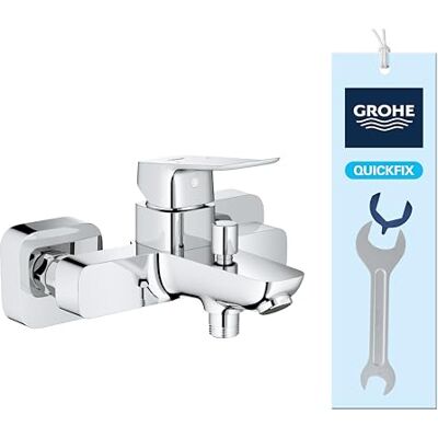 Grohe Dice opbouw bad-/douchekraan met automatische omsteller (wandmontage, metalen hendel, 35 mm keramische cartridge, geïntegreerde terugslagklep) Grohe Dice opbouw bad-/douchekraan met automatische omsteller (wandmontage, metalen hendel, 35 mm keramische cartridge, geïntegreerde terugslagklep)