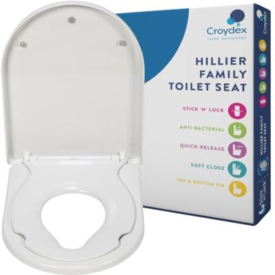 Croydex - Hilier Stick 'n' Lock - D-Shape - Toiletbril Croydex - Hilier Stick 'n' Lock - D-Shape - Toiletbril