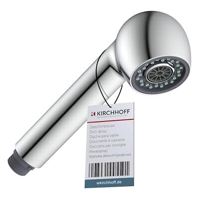 Kirchhoff 96219560 Vervangende douchekop voor lagedruk-keukenkranen, universele sproeikop G1/2, reservekop voor uittrekbare armaturen, vervangende sproeikop, chroom Kirchhoff 96219560 Vervangende douchekop voor lagedruk-keukenkranen, universele sproeikop G1/2, reservekop voor uittrekbare armaturen, vervangende sproeikop, chroom