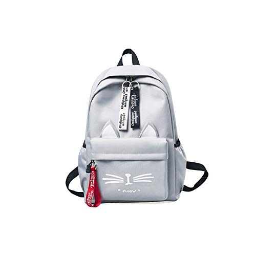 FANDARE Meisje Rugzak Casual Schooltassen Tiener Schooltas School Bag voor Reizen Winkelen College School Waterdichte Oxford doek Rugzaktassen Grijs