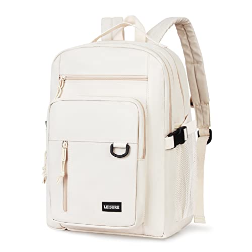 HYC00 Schoolrugzak voor meisjes tieners waterdichte schooltas voor school casual dagrugzak School Rugzak jongens reizen rugzak 14 inch Laptop Rugzak licht schooltassen rugzak voor werk,Wit