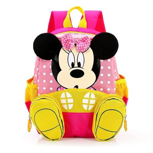 FGen Minnie Mouse Rugzak voor meisjes, Minnie Mouse rugzak, kinderrugzak voor 2-8 jaar op de kleuterschool, jongens, rugzak, meisjes, kinderrugzak, roze