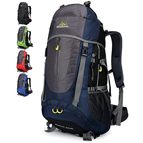 Doshwin 70L Rugzak Grote Hikingrugzakken Wandelrugzakken Trekking Camping Wandelen (Donkerblauw)