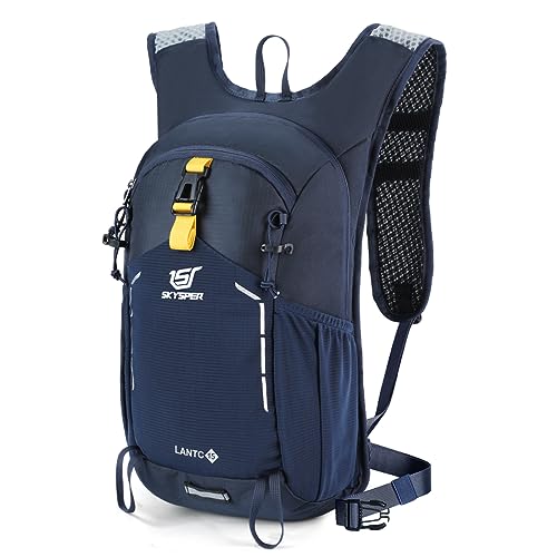 SKYSPER Wandelrugzak, 15 liter, kleine dagrugzak, trekkingrugzak, reizen, dagrugzak, wandelen, rugzak voor heren en dames