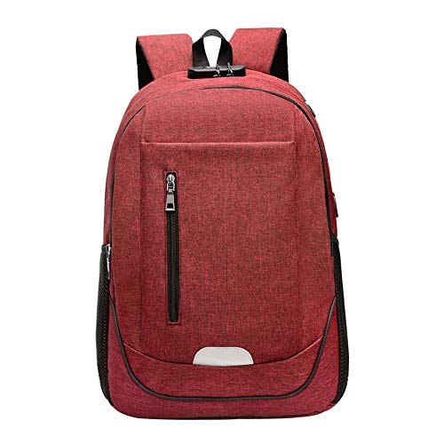 ABNMJKI Herenrugzak Student Bag Fashion Trend rugzak, Men's Travel Rugzak, de Rugzak van de Computer, Anti-Theft Travel Laptop Rugzak, Laptop rugzak met USB (Color : K?rm?z?)