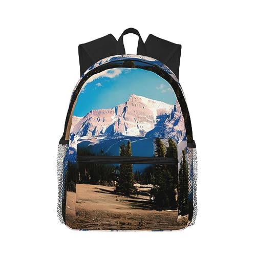 NEZIH Rocky Mountains Print Rugzak voor mannen en vrouwen lichtgewicht laptop rugzak voor reizen, sport, strandtassen, Rotsachtige bergen, One Size