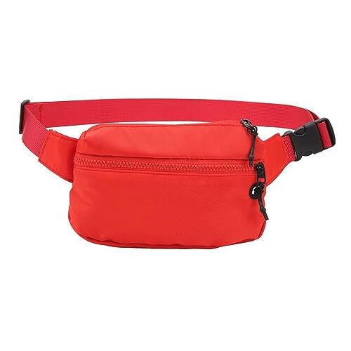 OUKENS Sportheuptas, Waterdichte Nylon Heuptasje Met Grote Capaciteit En Koptelefoongat Voor Training, Hardlopen, Reizen, Heuptasje Voor Hardlopen(rood)