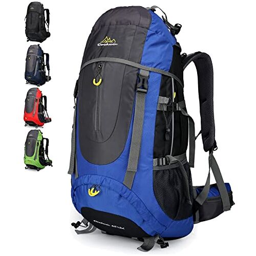 Doshwin 70L Rugzak Grote Hikingrugzakken Wandelrugzakken Trekking Camping Wandelen (Blauw)