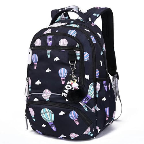 LMLXYZ Backpack Large School Bag Cute Student School Bag Printed School Bag Pupil School Bag-black Ballon