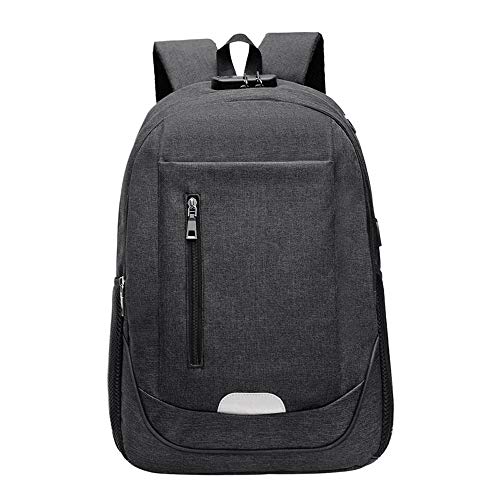 SSWERWEQ rugzak heren Student Bag Fashion Trend rugzak, Men's Travel Rugzak, de Rugzak van de Computer, Anti-Theft Travel Laptop Rugzak, Laptop rugzak met USB (Color : Schwarz)