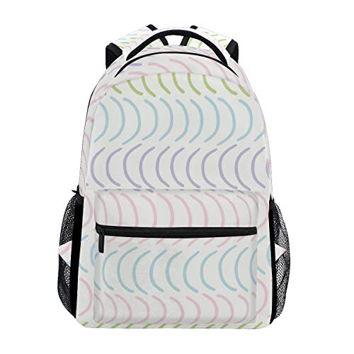 FANTAZIO Rugzakken Cute Line Schooltas weven Dagrugzak met rits