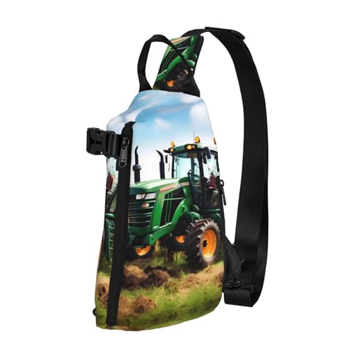 WURTON Bedrijf Boerderij Tractor Print Cross Bag Crossbody Rugzak Lichtgewicht Reizen, Wandelen Sling Bag Gym, Bedrijf Farm Tractor, One Size