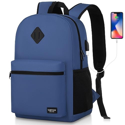 YAMTION School Rugzak Jongens Tiener Rugzak Mannen, School Rugzak met 15.6 Inch Laptopvak voor Universiteit City Trip Studie