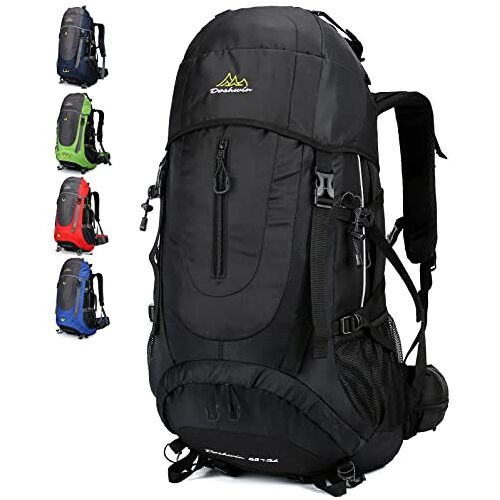 Doshwin 70L Rugzak Grote Hikingrugzakken Wandelrugzakken Trekking Camping Wandelen (Zwart)