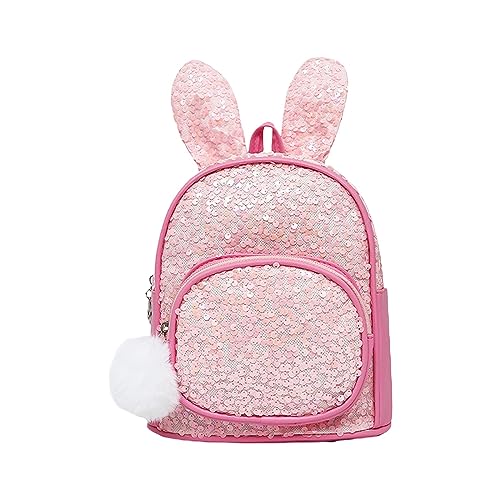 Luckywaqng Peuter glitter split-rugzak, gevuld voor meisjes in de kleuterschool en kleuterschool, coole rugzakken heren (hot pink, één maat), roze (hot pink), Eén maat