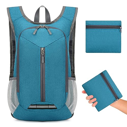 Libershine Rugzak unisex wandelrugzak waterdichte trekkingrugzak kleine rugzakken lichte opvouwbare wandelrugzak opvouwbare rugzak voor dames heren outdoor wandelen groen, groen, 19×17×3 cm