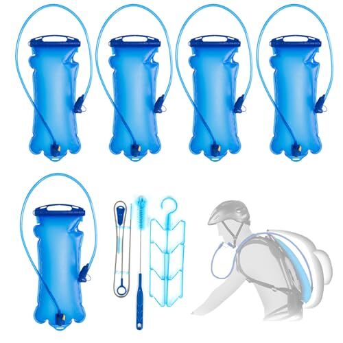 Kngiybo Hydratatieblaas Waterzak 2/3l Hydratatiewaterzak, Voor Backpacken, Fietsen, Wandelen En Kamperen, Sportreisreservoir Hydratatie, 5 Waterzakken + Reinigingsset(Size:2L)