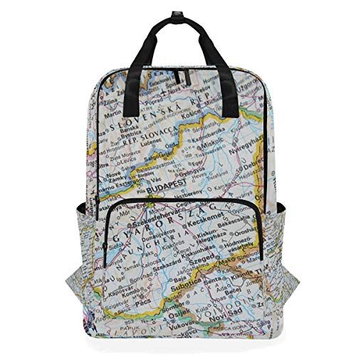 MONTOJ Travel Backpack Hongarije Map School Rugzak