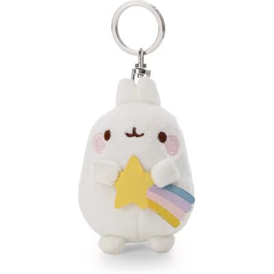 NICI 62212 Sleutelhanger, Molang met vallende ster, 8 cm, wit, trouwe metgezel van pluche voor rugzak of tas, sleutelhouder voor klein en groot NICI 62212 Sleutelhanger, Molang met vallende ster, 8 cm, wit, trouwe metgezel van pluche voor rugzak of tas, sleutelhouder voor klein en groot